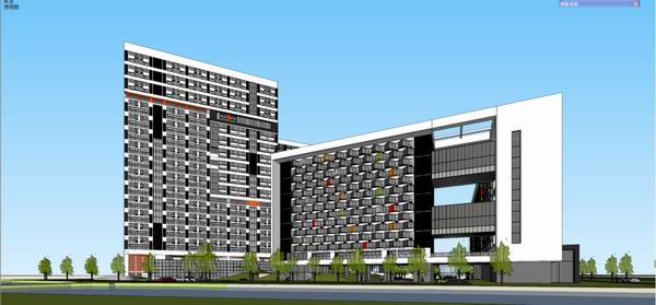 Sketchup商业模型|高层公寓住宅，现代风格