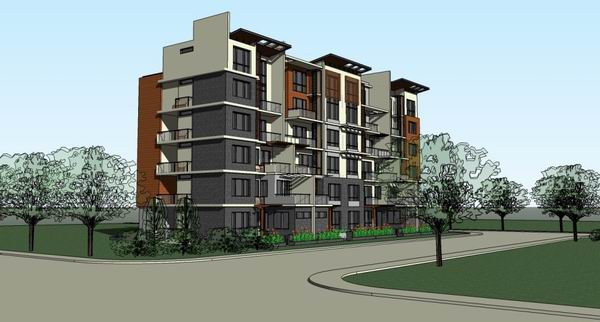 Sketchup住宅模型|多层住宅，现代风格