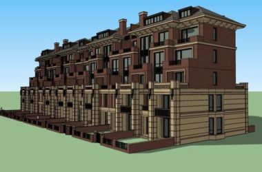 Sketchup住宅模型|多层住宅，洋房，古典风格-BIM建筑网