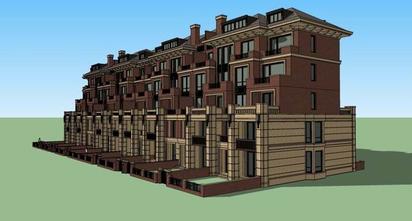 Sketchup住宅模型|多层住宅，洋房，古典风格