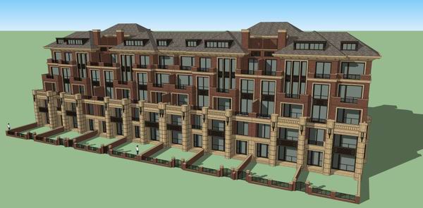 Sketchup住宅模型|多层住宅，洋房，古典风格