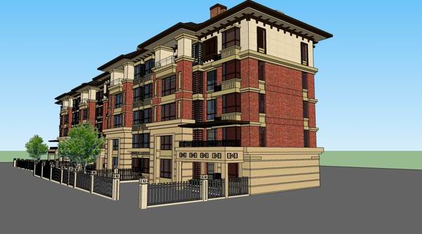 Sketchup住宅模型|多层住宅，古典风格