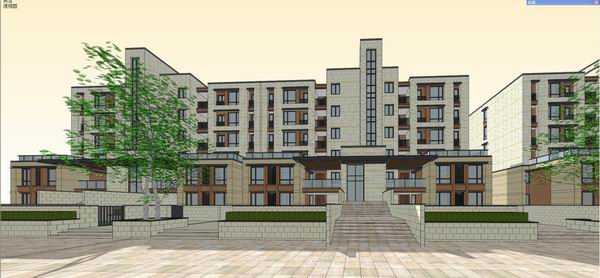 Sketchup住宅模型|多层住宅，现代风格