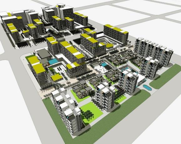 Sketchup住宅模型|多层住宅，高层住宅，现代风格