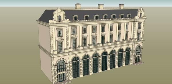 Sketchup住宅模型|多层住宅，古典风格，法式
