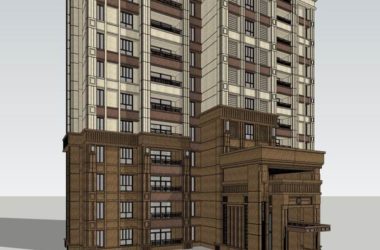 Sketchup住宅模型|超高层住宅，古典风格，33层-BIM建筑网