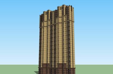 Sketchup住宅模型|超高层住宅，古典风格，33层-BIM建筑网