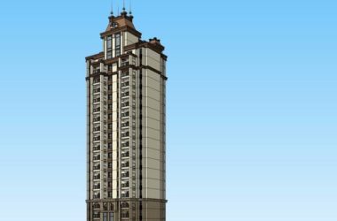 Sketchup住宅模型|高层住宅，古典风格，18层-BIM建筑网