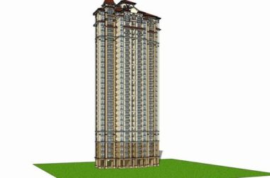 Sketchup住宅模型|超高层住宅，古典风格，30层-BIM建筑网