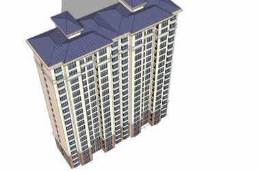 Sketchup住宅模型|高层住宅，古典风格，18层-BIM建筑网