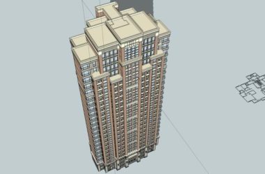 Sketchup住宅模型|高层住宅，古典风格，18层-BIM建筑网