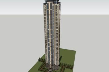 Sketchup住宅模型|超高层住宅，古典风格，49层-BIM建筑网