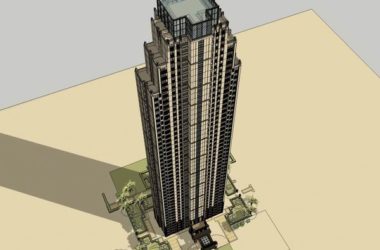 Sketchup住宅模型|超高层住宅，现代风格，45层-BIM建筑网