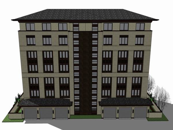 Sketchup住宅模型|多层住宅，古典风格