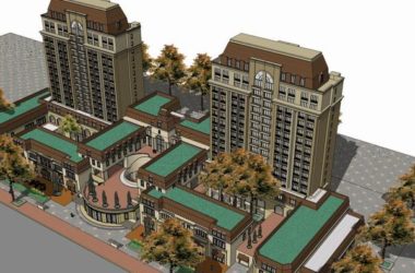 Sketchup住宅模型|高层住宅，古典风格，16层-BIM建筑网