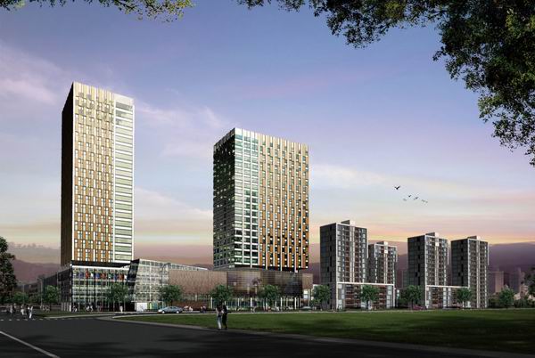 Sketchup住宅模型|高层住宅，底部商业，沿街底商，现代风格，19层