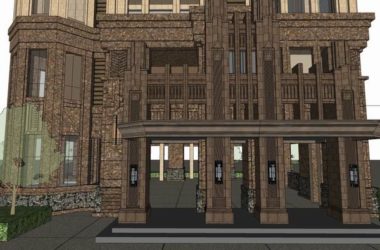 Sketchup住宅模型|高层农村住宅，自住，古典风格，10层-BIM建筑网