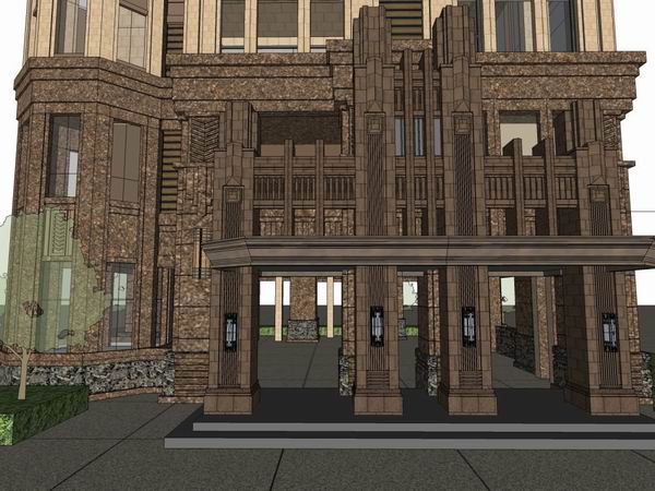 Sketchup住宅模型|高层农村住宅，自住，古典风格，10层