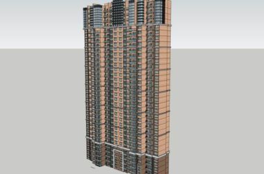 Sketchup住宅模型|高层住宅，现代风格，25层-BIM建筑网