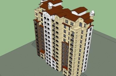 Sketchup住宅模型|高层住宅，古典风格，13层-BIM建筑网
