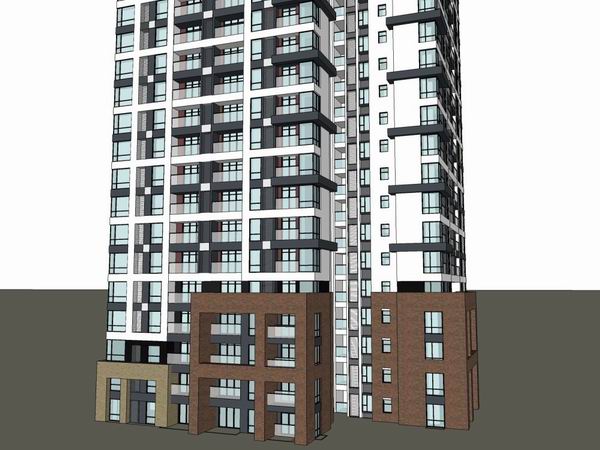 Sketchup住宅模型|高层住宅，现代风格，33层