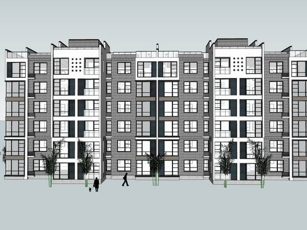 Sketchup住宅模型|多层住宅，现代风格，6层