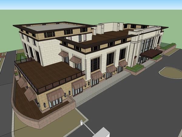 Sketchup住宅模型|多层住宅，会所，现代风格，