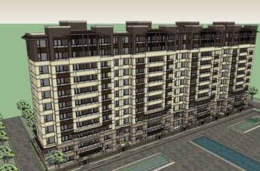 Sketchup住宅模型|多层联排住宅，古典风格，11层-BIM建筑网