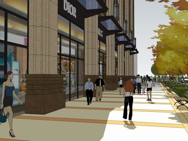 Sketchup住宅模型|高层住宅，商业住宅，底部商业，古典风格，16层