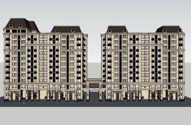 Sketchup商业模型|高层公寓住宅，古典风格-BIM建筑网