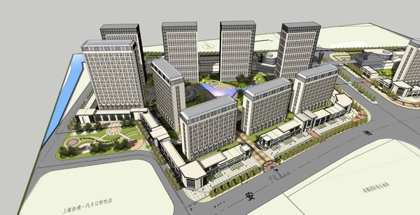 Sketchup住宅模型|高层住宅，现代风格，沿街商业，11+18层