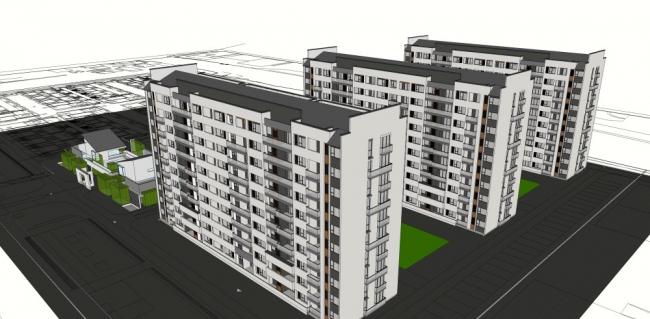 Sketchup住宅模型|高层住宅，现代风格，10层