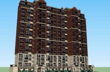 Sketchup住宅模型|高层住宅，古典风格，18层-BIM建筑网