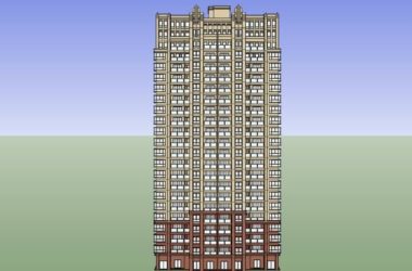 Sketchup住宅模型|高层住宅，古典风格，23层-BIM建筑网