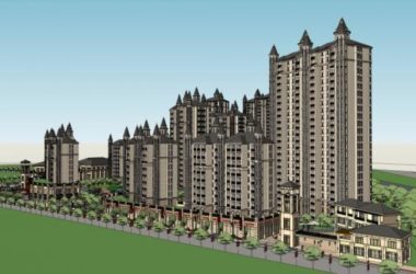 Sketchup住宅模型|高层住宅，商业街，古典风格，29层，欧式小区-BIM建筑网