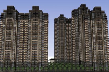 Sketchup住宅模型|高层住宅，沿街商业，古典风格，22+32层-BIM建筑网