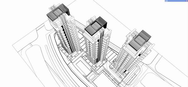 Sketchup商业模型|高层公寓住宅，现代风格，28层