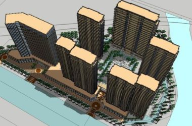 Sketchup住宅模型|高层住宅，现代风格，28层-BIM建筑网