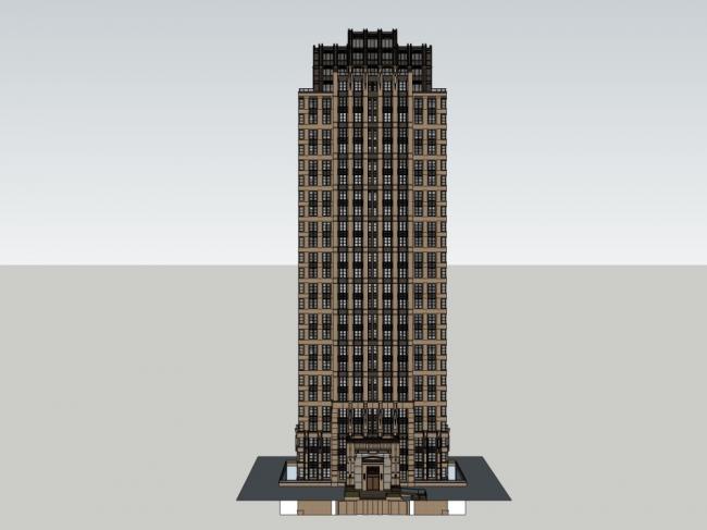 Sketchup住宅模型|高层住宅，古典风格，30层