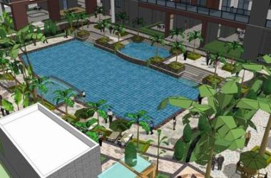 Sketchup住宅模型|高层住宅，底部商业，办公，泳池，现代风格，29层-BIM建筑网