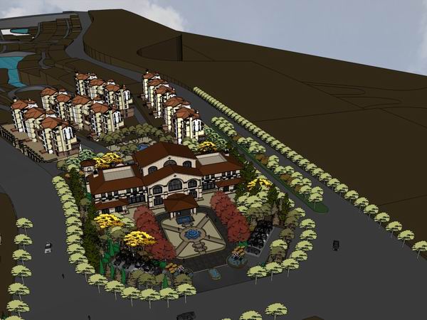 Sketchup住宅模型|多层住宅，售楼处，古典风格