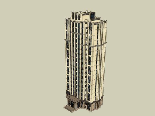 Sketchup住宅模型|高层住宅，古典风格