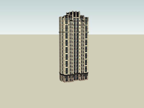 Sketchup住宅模型|高层住宅，古典风格