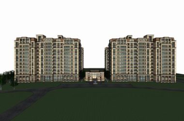 Sketchup住宅模型|高层住宅，现代风格，12层，简欧风格-BIM建筑网