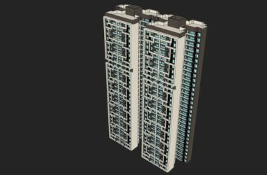 Sketchup住宅模型|高层住宅，现代风格，30层-BIM建筑网