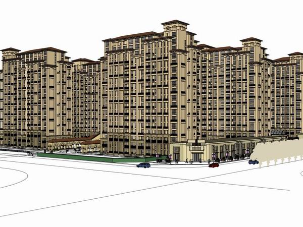 Sketchup住宅模型|高层住宅，现代风格
