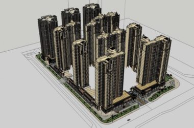 Sketchup住宅模型|高层住宅，现代风格，31层-BIM建筑网