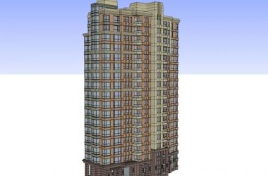 Sketchup住宅模型|高层住宅，古典风格，18层-BIM建筑网