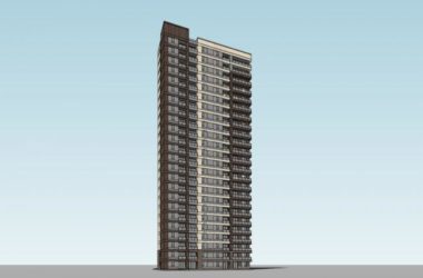 Sketchup住宅模型|高层住宅，现代风格，24层-BIM建筑网
