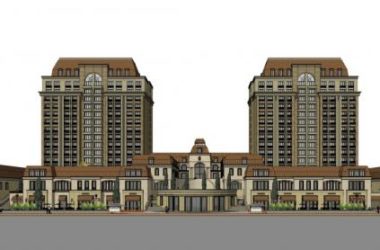 Sketchup住宅模型|高层住宅，沿街商业，商业公寓，古典风格-BIM建筑网